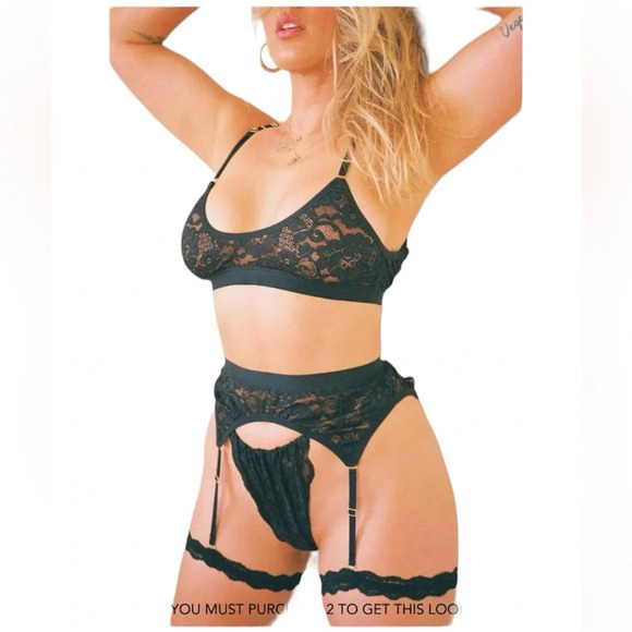 Revolve Free People We Are Hah Black Guard Her Lace Bra Large - Picture 3 of 7